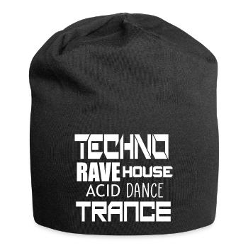 danse techno trance - Bonnet en jersey - noir - Devant