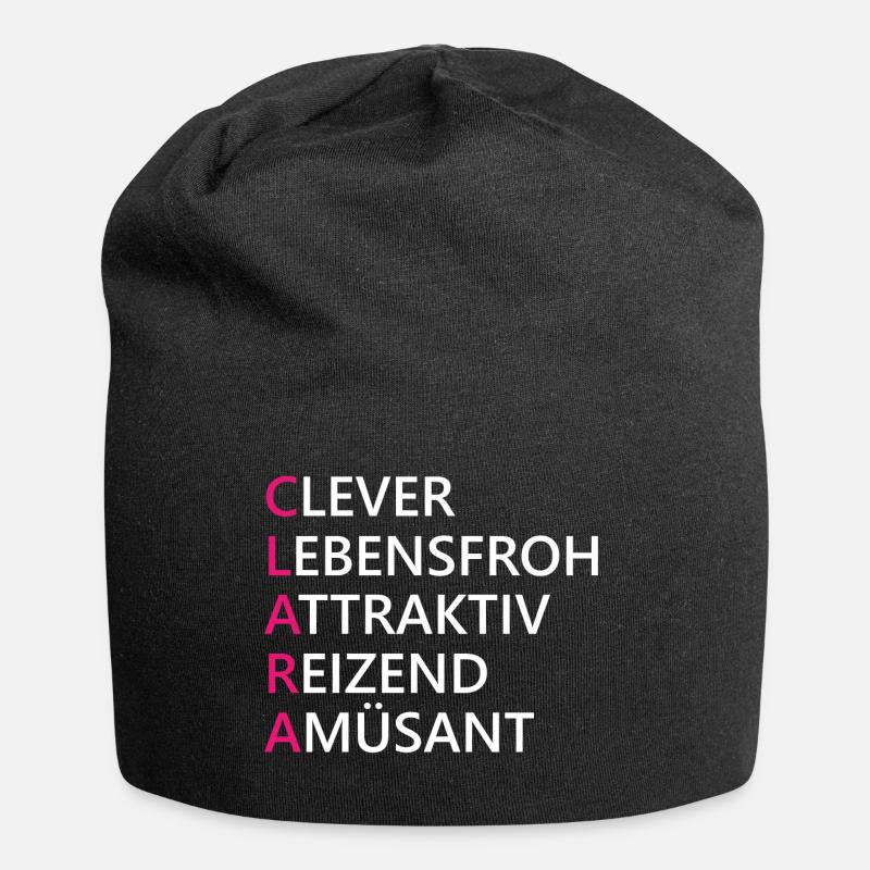 Clara Name Geschenk - Jersey-Beanie - Schwarz