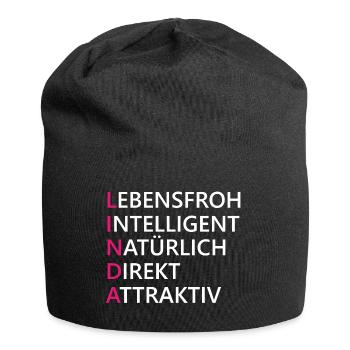 Linda Name Geschenk - Jersey-Beanie - Schwarz - Vorne