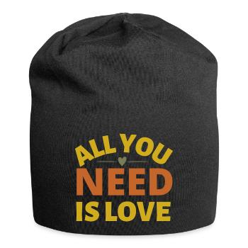 all you needd is love Valentine's Day favorite person - Jersey Beanie - black - Front