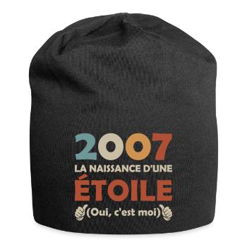 date de naissance 2007 / anniversaire année 2007 - Bonnet en jersey - noir - Devant