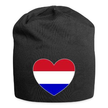 Cœur du drapeau de la Hollande - Bonnet en jersey - noir - Devant