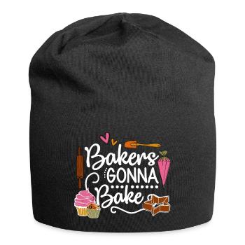 Boulangerie Baker Boulangerie Boulangerie Gâteau de confiserie - Bonnet en jersey - noir - Devant
