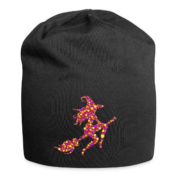 Halloween Hexe mit Halloween Kostümpunkten - Jersey-Beanie - Schwarz - Vorne