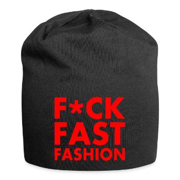 Fuck fast fashion - Bonnet en jersey - noir - Devant