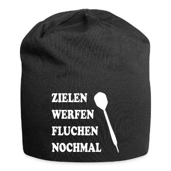Dart Pfeil Witz Spruch Dartspieler Geschenk Idee - Jersey-Beanie - Schwarz - Vorne