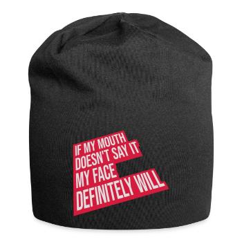 my face definitely will - Jersey-Beanie - Schwarz - Vorne