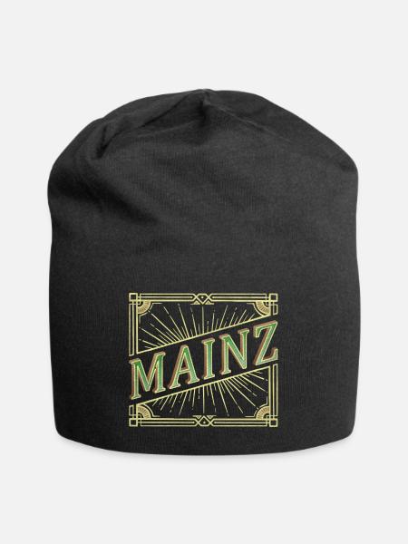 Mainz Deutschland Stadt Schrift Vintage Retro - Jersey-Beanie - Schwarz