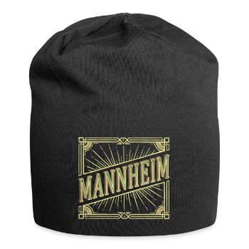 Mannheim Germany City Font Vintage Retro - Jersey Beanie - black - Front