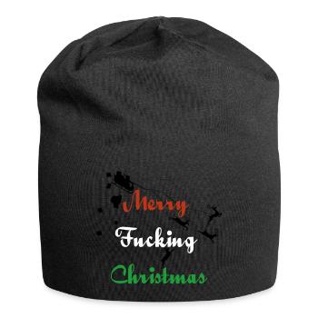 MerryfuckinChristmas - Jersey-Beanie - Schwarz - Vorne