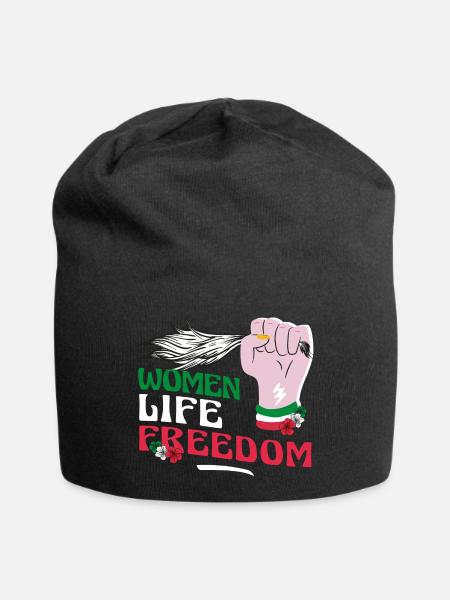 Niedliche iranische Frauen - Frauen Leben Freiheit - Jersey-Beanie - Schwarz
