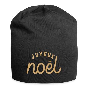 Joyeux Noël, Joyeux Noël, Joyeux Noël - Bonnet en jersey - noir - Devant
