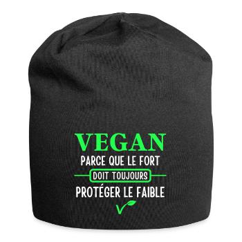 végan, je suis végan - Bonnet en jersey - noir - Devant