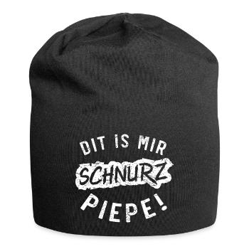 Dit is mir Schnurz Piepe Grunge white - Jersey-Beanie - Schwarz - Vorne