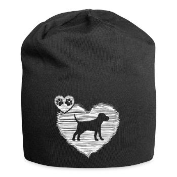 Labrador Hund Hundesabber Fellnase Familienhund - Jersey-Beanie - Schwarz - Vorne