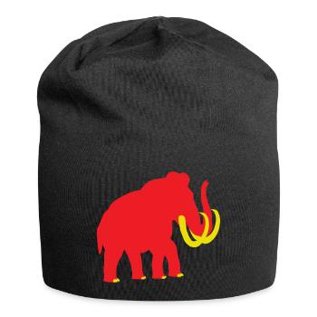 Wolliges Mammut rot gelb - Jersey-Beanie - Schwarz - Vorne