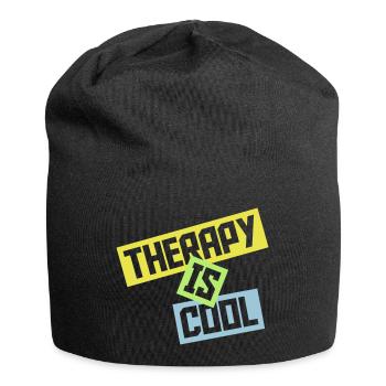 therapy is cool Quote - Jersey Beanie - black - Front