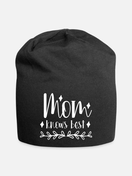 Maman sait mieux que quiconque - Bonnet en jersey - noir