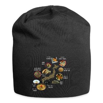 Karte von JAPAN umgeben von japanischen Gerichten - Jersey-Beanie - Schwarz - Vorne