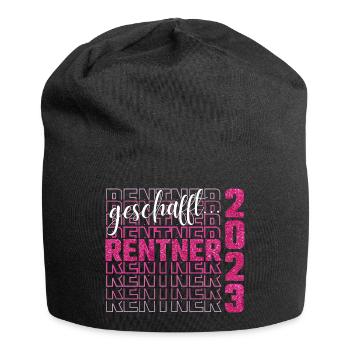geschafft...Rentnerin 2023 Pink Glitter - Jersey-Beanie - Schwarz - Vorne
