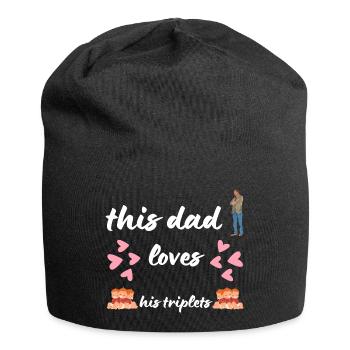 This Dad Loves His Triplets - Jersey Beanie - black - Front