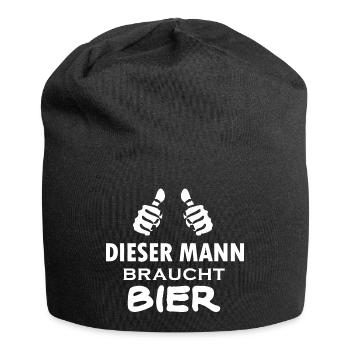 dieser mann braucht bier - Jersey-Beanie - Schwarz - Vorne