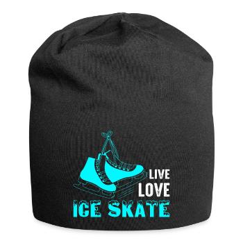Live Love Patin à glace Patineur artistique Patinage sur glace - Bonnet en jersey - noir - Devant