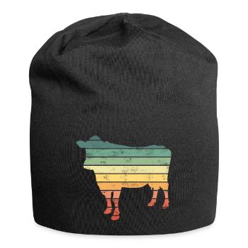 Kuh Kühe - Jersey-Beanie - Schwarz - Vorne