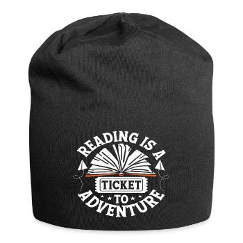 La lecture est un billet pour l’aventure - Bonnet en jersey - noir - Devant