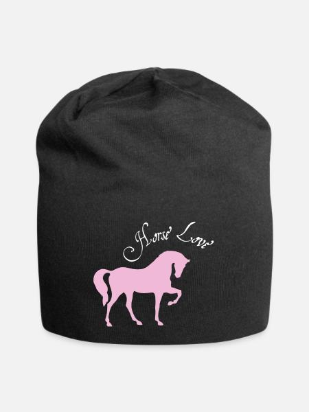 Pferde - Jersey-Beanie - Schwarz