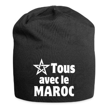 Maroc, j'aime le Maroc - Bonnet en jersey - noir - Devant