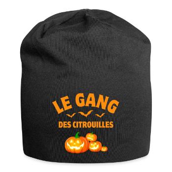 halloween, citrouille, citrouilles - Bonnet en jersey - noir - Devant