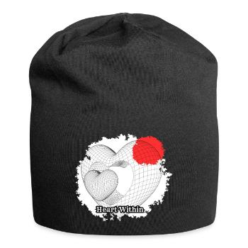Herz im Inneren, Inneres Herz, Liebe - Jersey-Beanie - Schwarz - Vorne