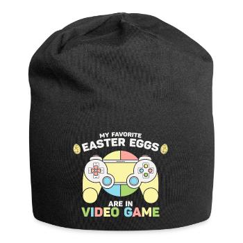 Easter Eggs, Happy Easter, Chocolate Eggs - Jersey Beanie - black - Front