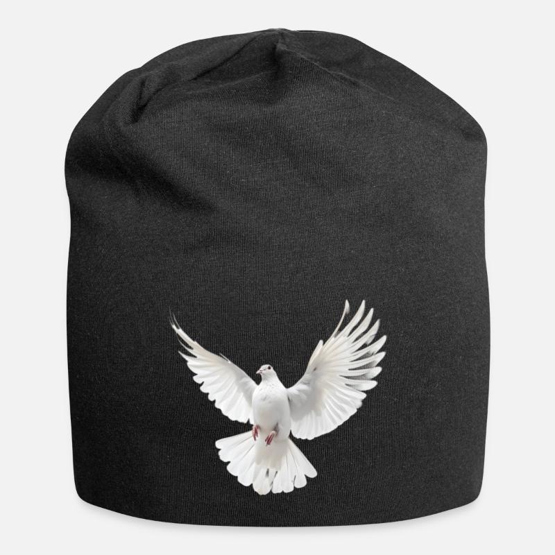 Weiße Taube - Jersey-Beanie - Schwarz