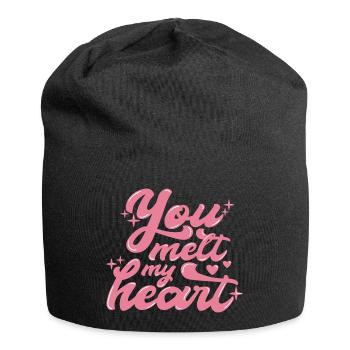 You melt my heart - Jersey-Beanie - Schwarz - Vorne