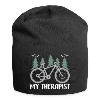 Biking is my therapist, my therapy - Jersey Beanie - black - Front
