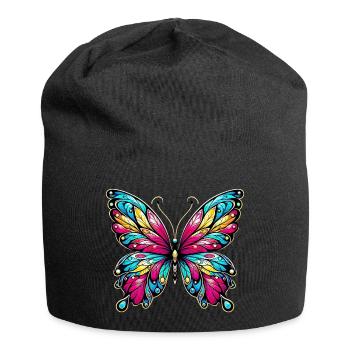 Schmetterling - Jersey-Beanie - Schwarz - Vorne