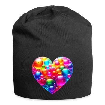 Colorful Heart - Jersey Beanie - black - Front