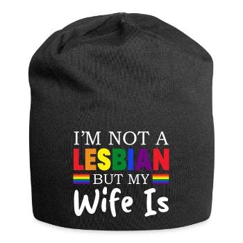 Je ne suis pas lesbienne mais ma femme est drôle Mariage LGBT - Bonnet en jersey - noir - Devant