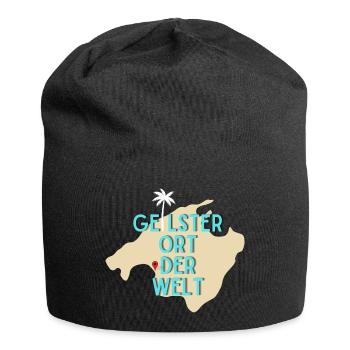 Malle Geilster Ort Der Welt Party Palme weiß - Jersey-Beanie - Schwarz - Vorne