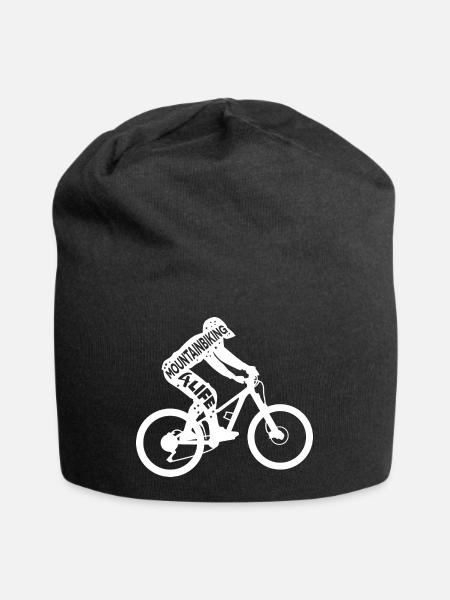 Citation de motivation pour le vélo de montagne - Bonnet en jersey - noir