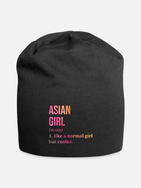 Asiatisch-Asiatisch-Asiatisch - Jersey-Beanie - Schwarz