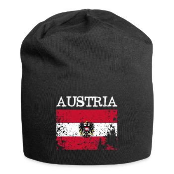 Austria Österreich Grunge Flag Flagge - Jersey Beanie - black - Front