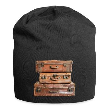 Les valises sont bouclées, l’aventure commence ! - Bonnet en jersey - noir - Devant