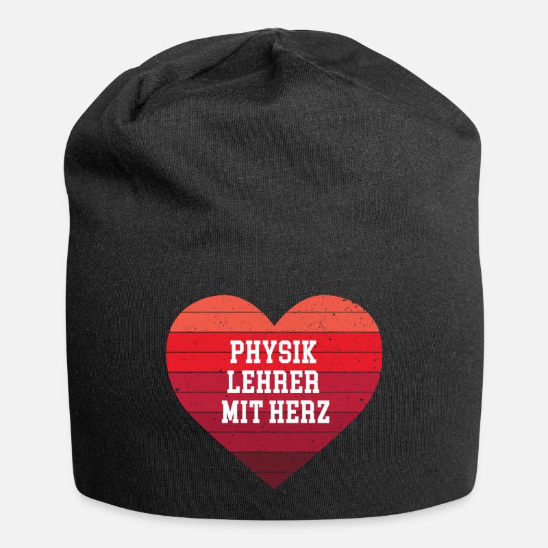 Physiklehrer mit Herz Danke Bester Physik Lehrer - Jersey-Beanie - Schwarz