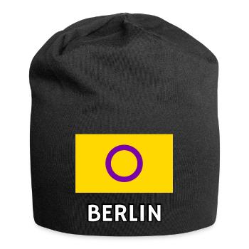 Intersex Pride Flagge Berlin - Jersey-Beanie - Schwarz - Vorne