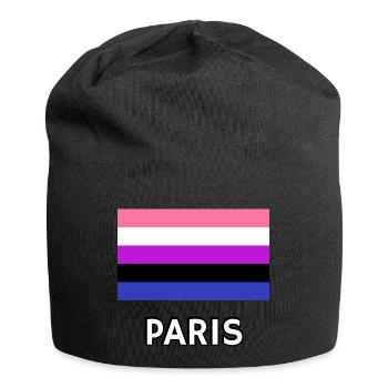 Genderfluid Pride Flag Paris - Jersey Beanie - black - Front