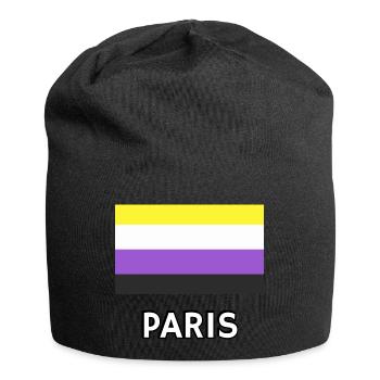 Non binary Pride Flag Paris - Jersey Beanie - black - Front