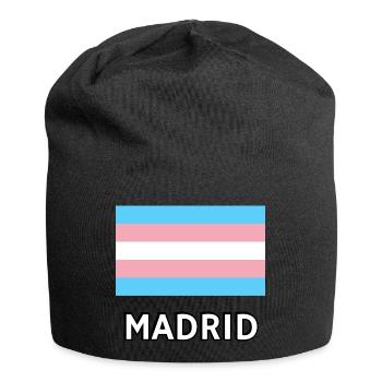 Trans Pride Flagge Madrid - Jersey-Beanie - Schwarz - Vorne